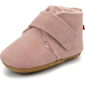 Zutano Unisex Baby Leather Shoes, Faux-Fur-Lined Booties, Winter Boots for Babies(Pink)