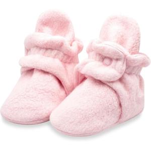 Zutano Unisex Fleece Baby Booties, Two Snap Closure, Newborn to 24 Months(Baby Pink)