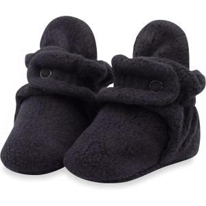 Zutano Unisex Fleece Baby Booties, Two Snap Closure, Newborn to 24 Months(Black)
