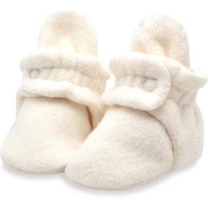 Zutano Unisex Fleece Baby Booties, Two Snap Closure, Newborn to 24 Months(Cream)