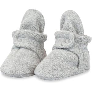 Zutano Unisex Fleece Baby Booties, Two Snap Closure, Newborn to 24 Months(Heather Gray)