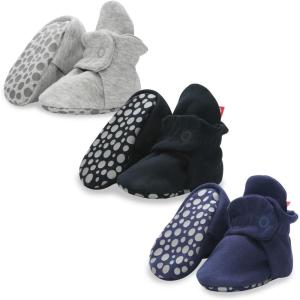Zutano baby-boys Unisex Cotton Baby Booties With Gripper Soles, Soft Sole Stay-on Baby Shoes