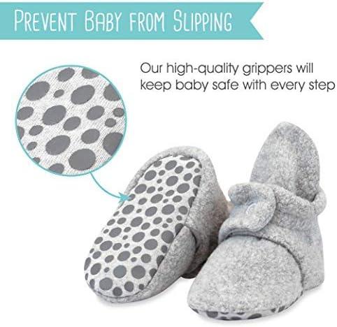imageZutano Cozie Fleece Baby Booties with Grippers StayOn Baby Shoes Bundle 24M