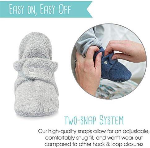 imageZutano Cozie Fleece Baby Booties with Grippers StayOn Baby Shoes Bundle 24M