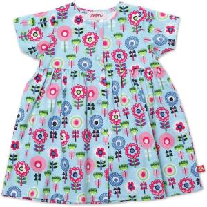 Zutano Baby Girls’ Dizzy Daisy Shorts Sleeve Dress(Bluebird)
