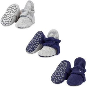 Zutano Cozie Fleece Baby Booties with Grippers, Stay-On Baby Shoes, Bundle, 24M