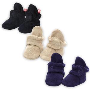 Zutano Unisex Fleece Baby Booties with Organic Cotton Lining, Newborn Essentials(Black/Khaki/True Navy)