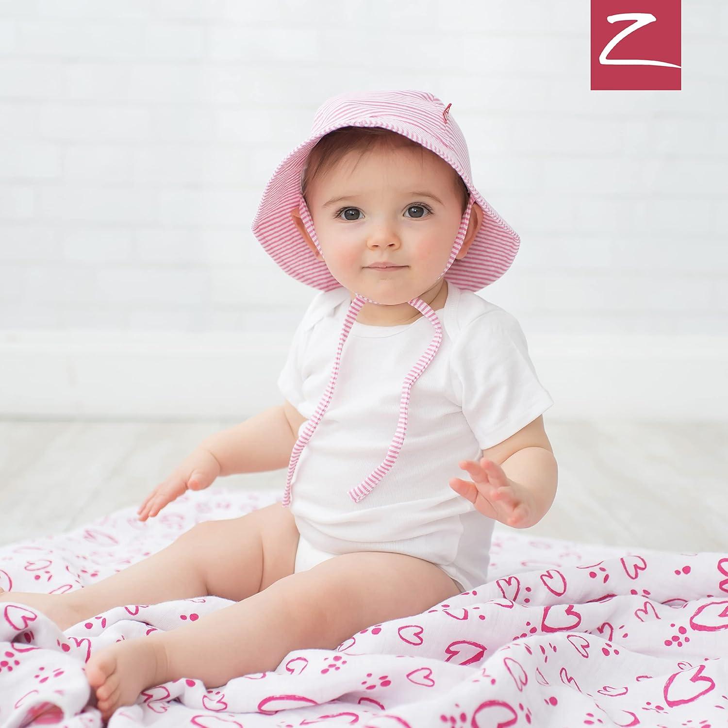 imageZutano Unisex Baby Candy Stripe Sunhat Hot Pink 24M 1824 Months