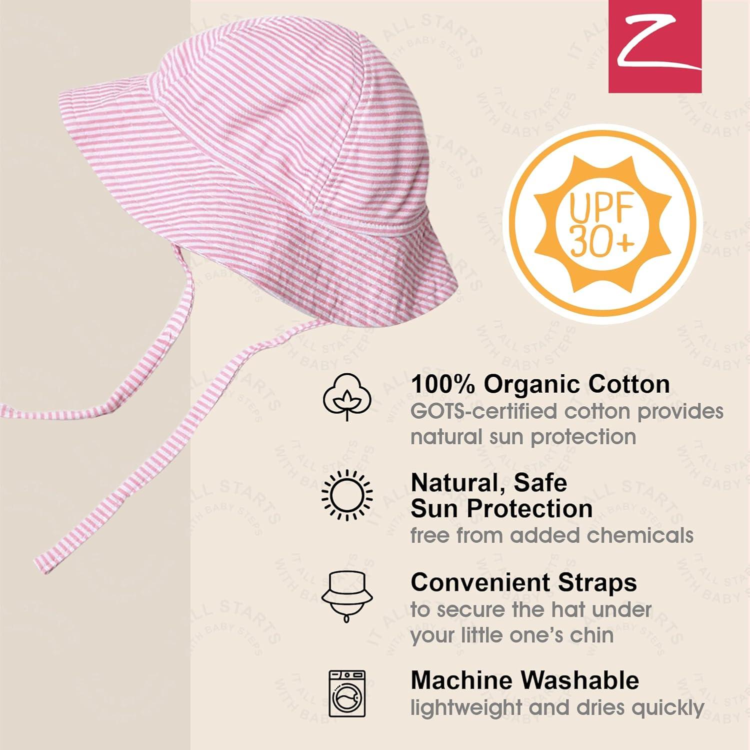 imageZutano Unisex Baby Candy Stripe Sunhat Hot Pink 24M 1824 Months