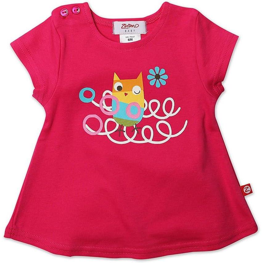 imageZutano Baby Girls Short Sleeve Swing TeeFuchsia Owl