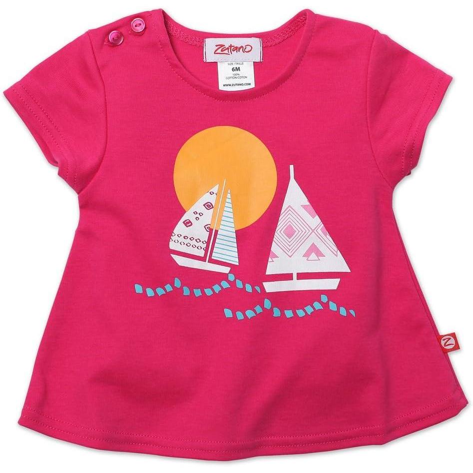 imageZutano Baby Girls Short Sleeve Swing TeeFuchsia Sailing