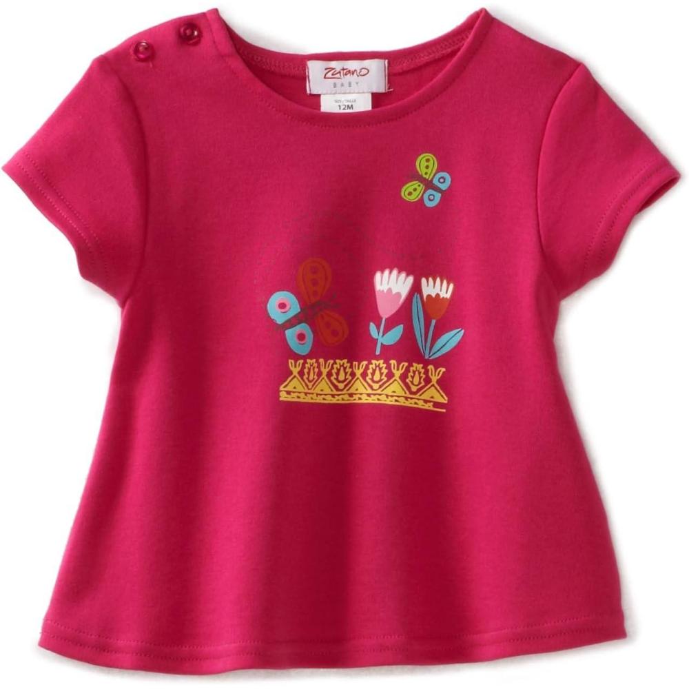 imageZutano Baby Girls Short Sleeve Swing TeeFuchsia Tulips