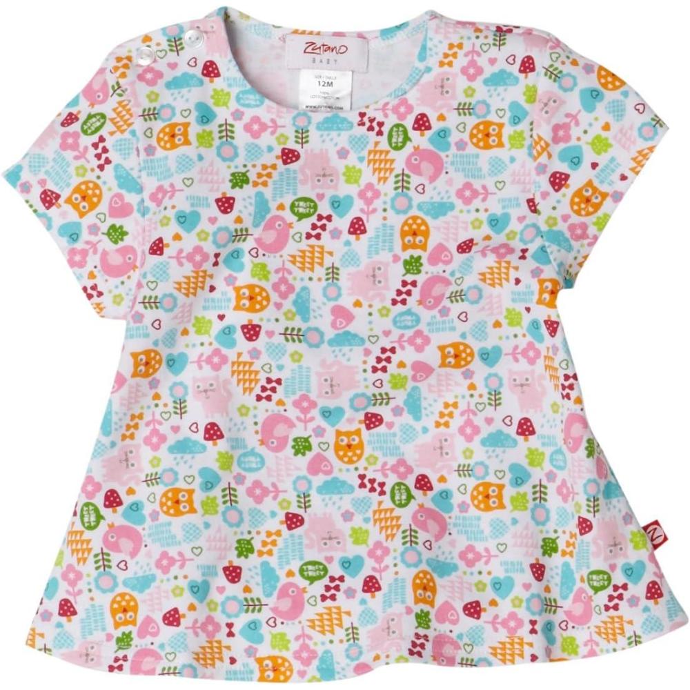 imageZutano Baby Girls Short Sleeve Swing TeeWhite Mochi