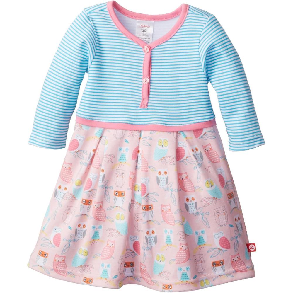 imageZutano Baby Girls Stripe Pretty Pleats DressBlush