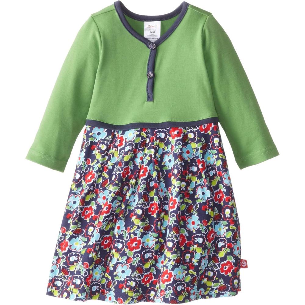 imageZutano Baby Girls Stripe Pretty Pleats DressNavy