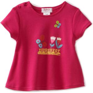 Zutano Baby Girls’ Short Sleeve Swing Tee(Fuchsia Tulips)