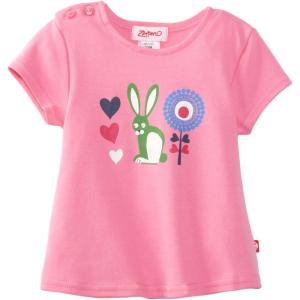 Zutano Baby Girls’ Short Sleeve Swing Tee(Hot Pink Bunny)