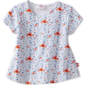 Zutano Baby Girls’ Short Sleeve Swing Tee(White Crabby)
