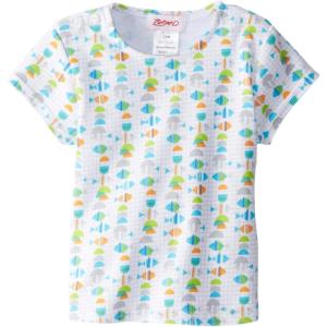 Zutano Baby Girls’ Short Sleeve Swing Tee(White Fishies)