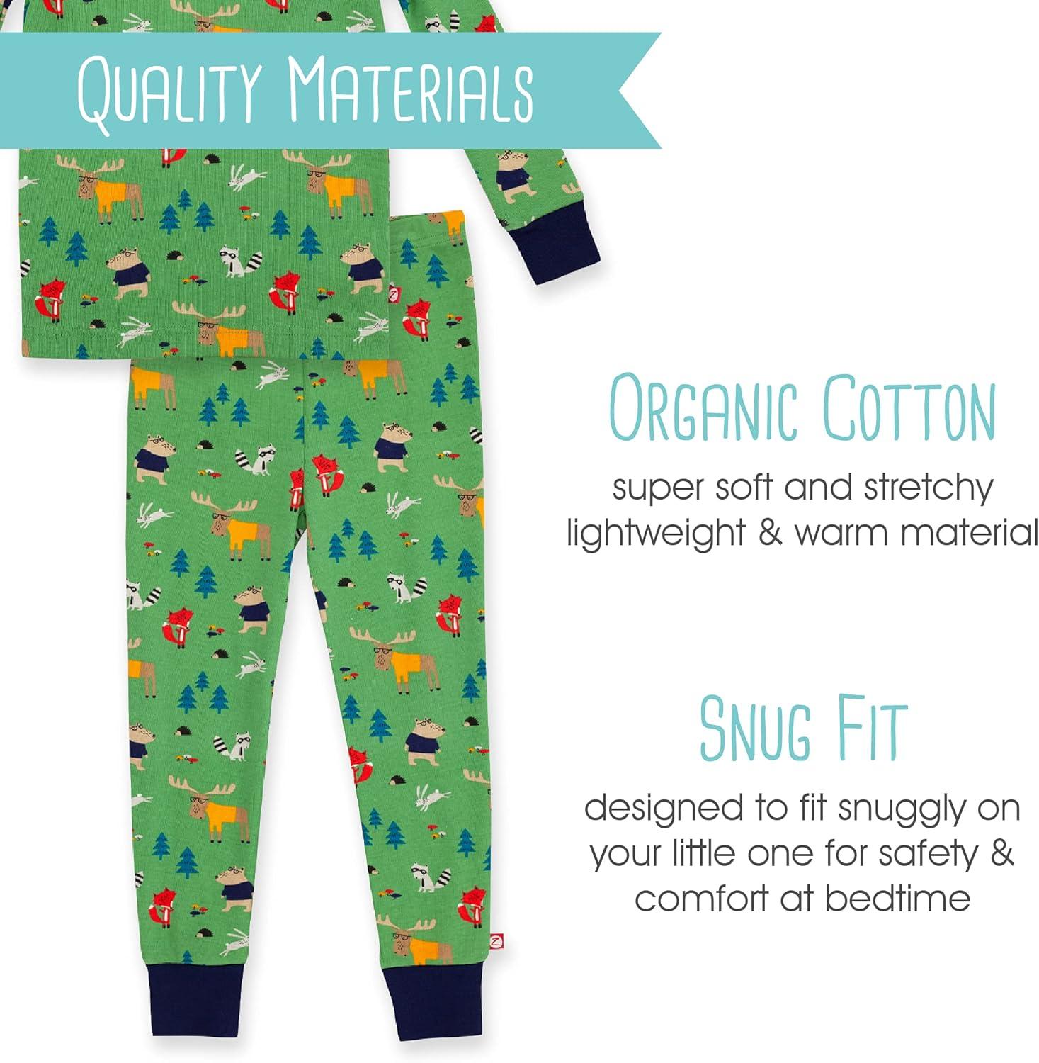 imageZutano Baby and Toddler Boys Pajamas TwoPiece Pajama Set Organic CottonForest
