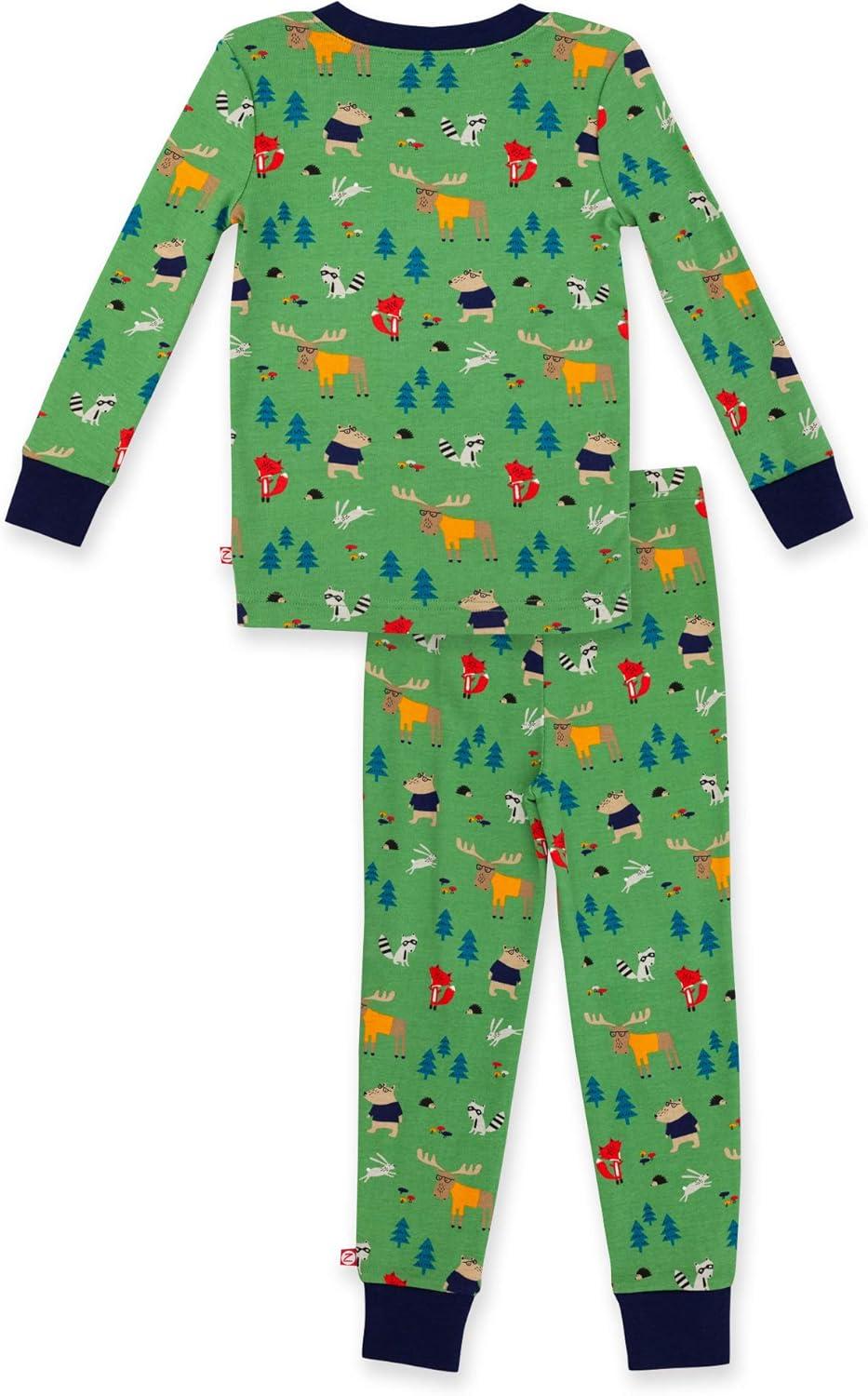 imageZutano Baby and Toddler Boys Pajamas TwoPiece Pajama Set Organic CottonForest