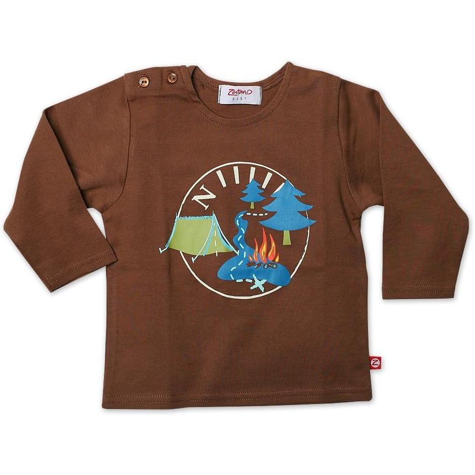 imageZutano BabyBoys Newborn Yosemite Long Sleeve Screen TeeChocolate