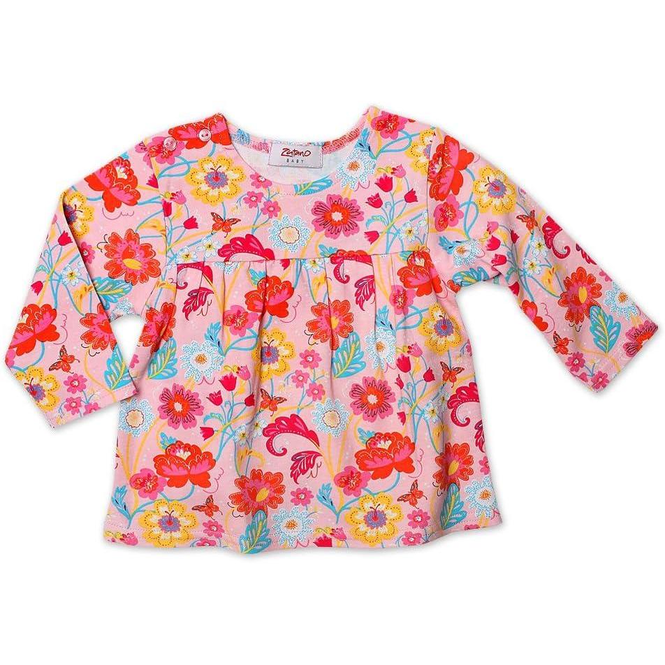 imageZutano BabyGirls Newborn Secret Garden Peasant TopPink