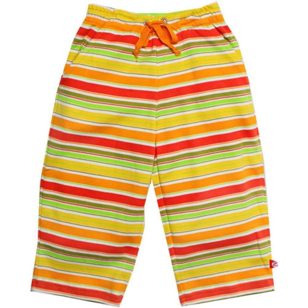 imageZutano Little Boys Toddler Fruit Stripe Tie Waist Pant OrangeLime 2T