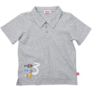 Zutano Little Boys’ 3 Fishies Screen Polo Shirt(Gray)