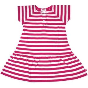 Zutano Little Girls Fuchsia/White Stripe Short Sleeve Henley Dress, 2T