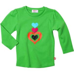 Zutano Little Girls Heartly Long Sleeve Fitted Tee, 2T