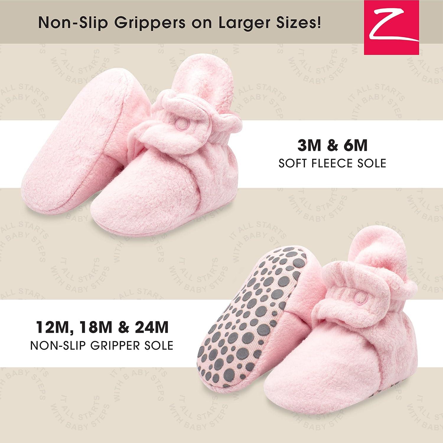 imageZutano unisexbaby Cozie Fleece Baby Booties With GrippersBaby Pink