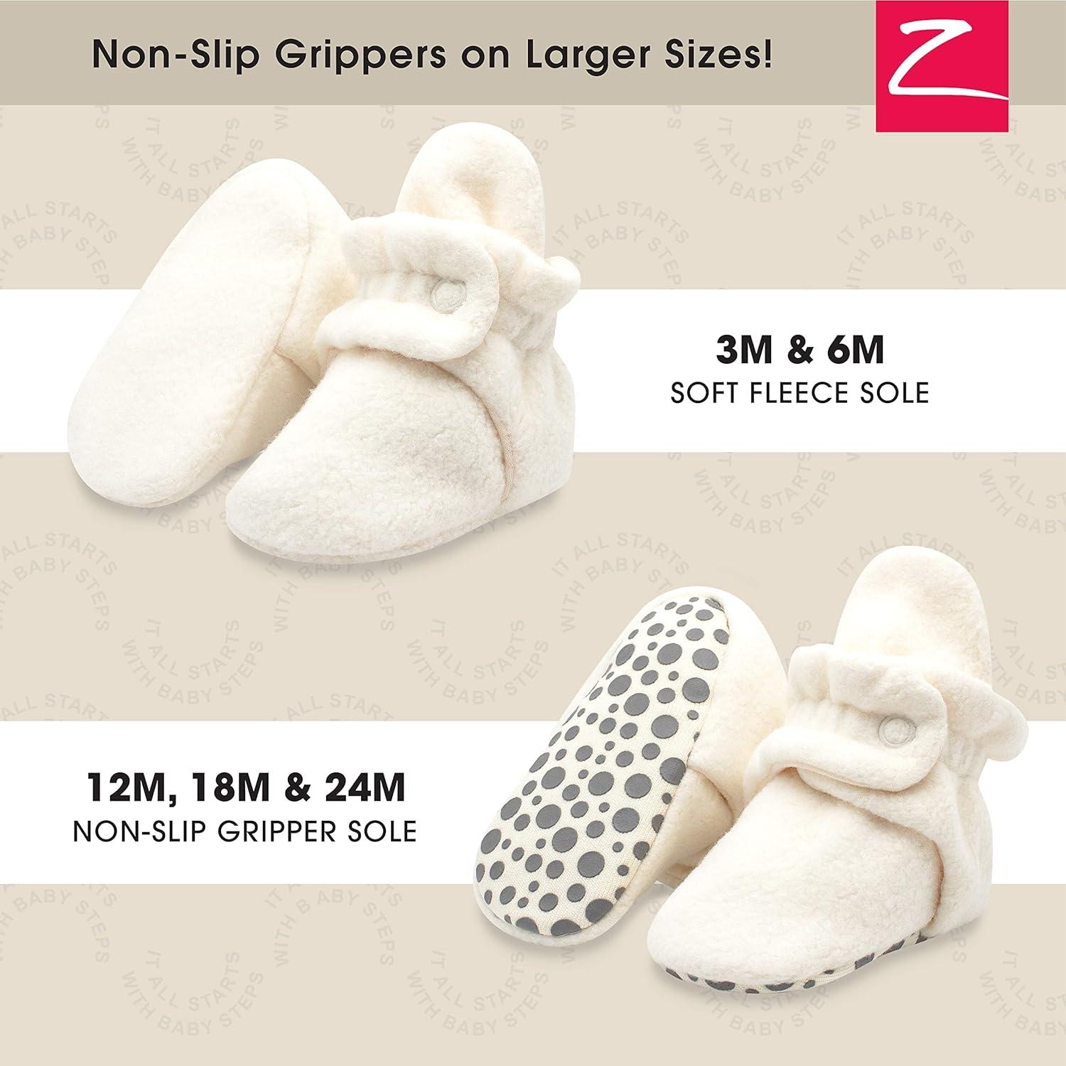 imageZutano unisexbaby Cozie Fleece Baby Booties With GrippersCream
