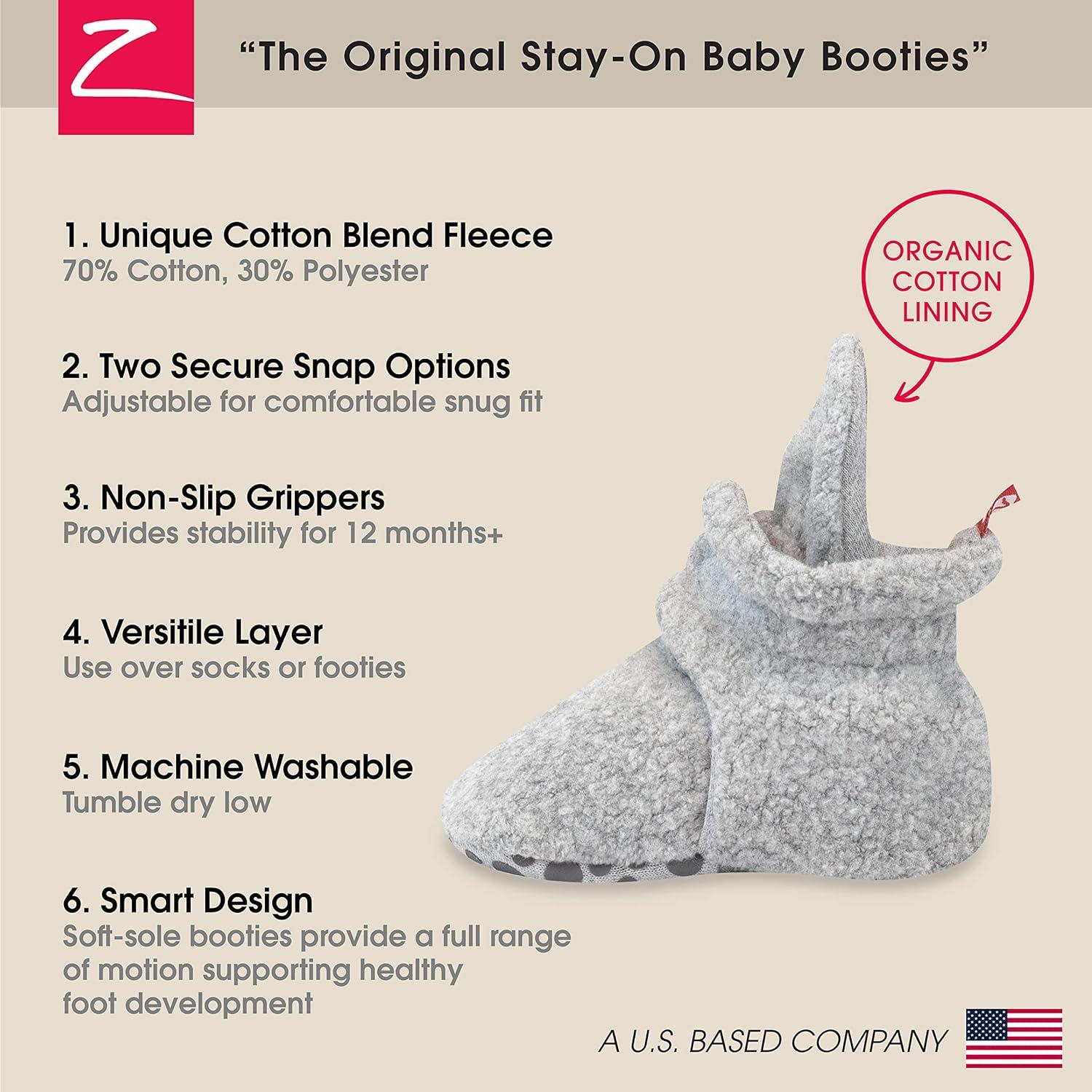 imageZutano unisexbaby Cozie Fleece Baby Booties With GrippersHeather Gray