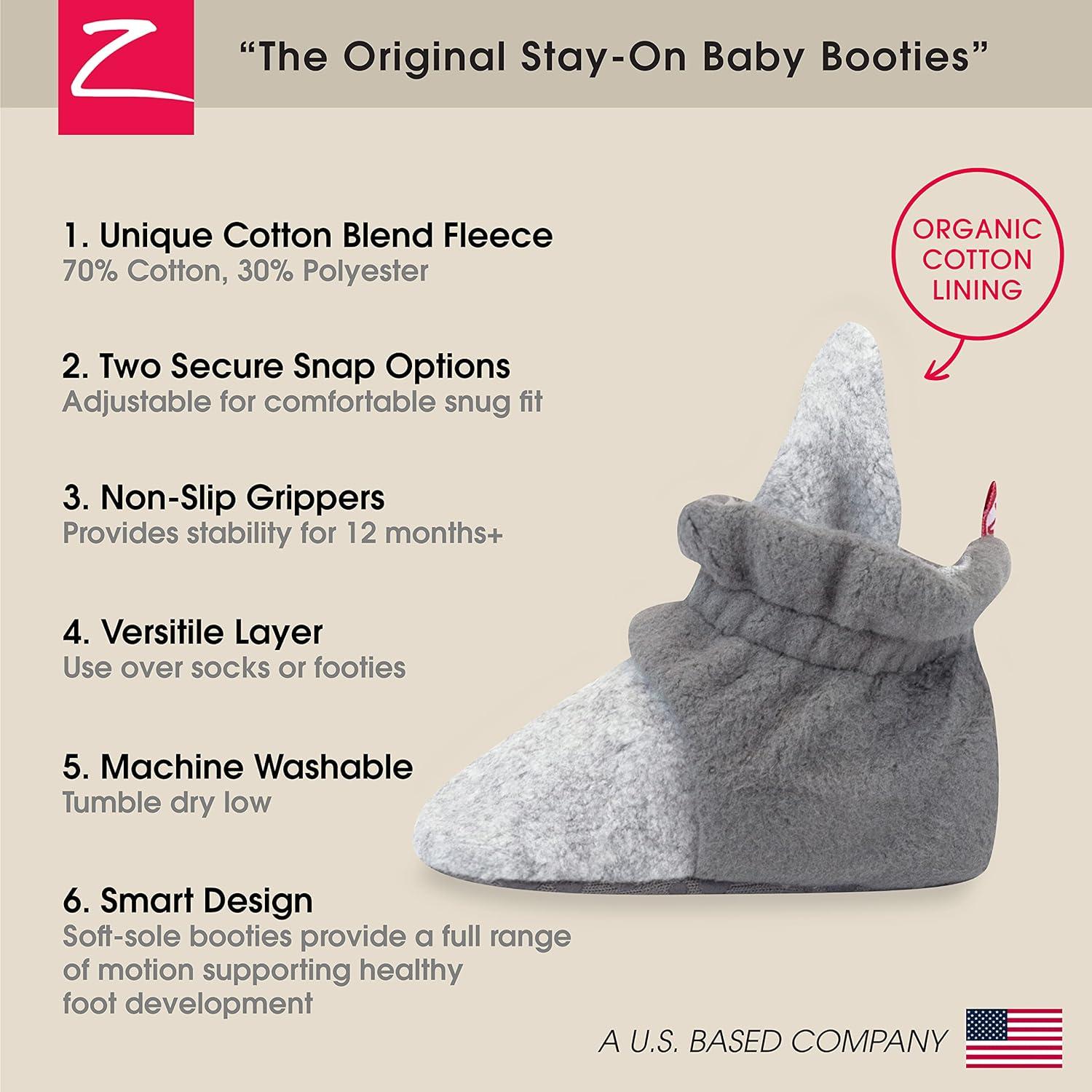 imageZutano unisexbaby Cozie Fleece Baby Booties With GrippersHeather GrayGray