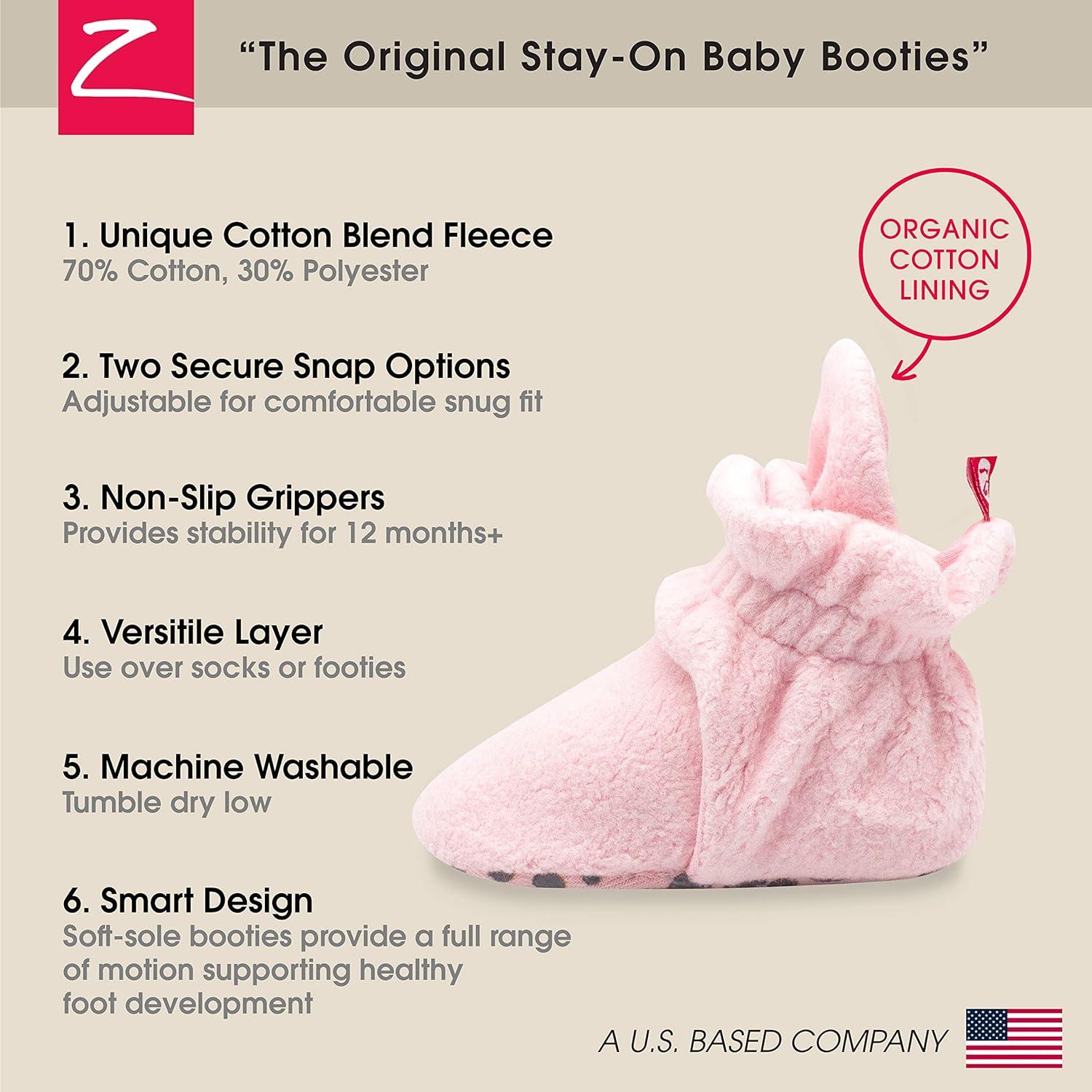 imageZutano unisexbaby Cozie Fleece Baby Booties With GrippersPink