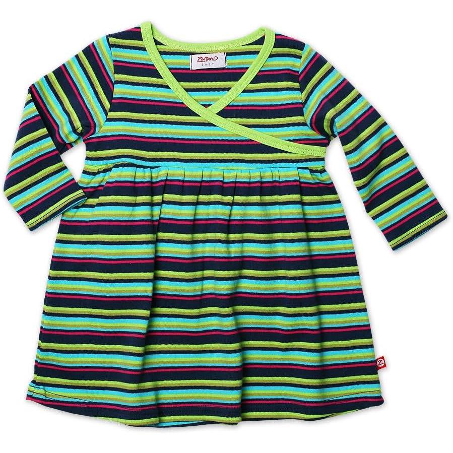 imageZutano Baby Girls Midnight Stripe Long Sleeve Wrap DressMulticolored
