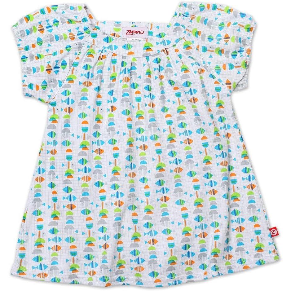 imageZutano Little Girls Fishies Short Sleeve Viola TopWhite
