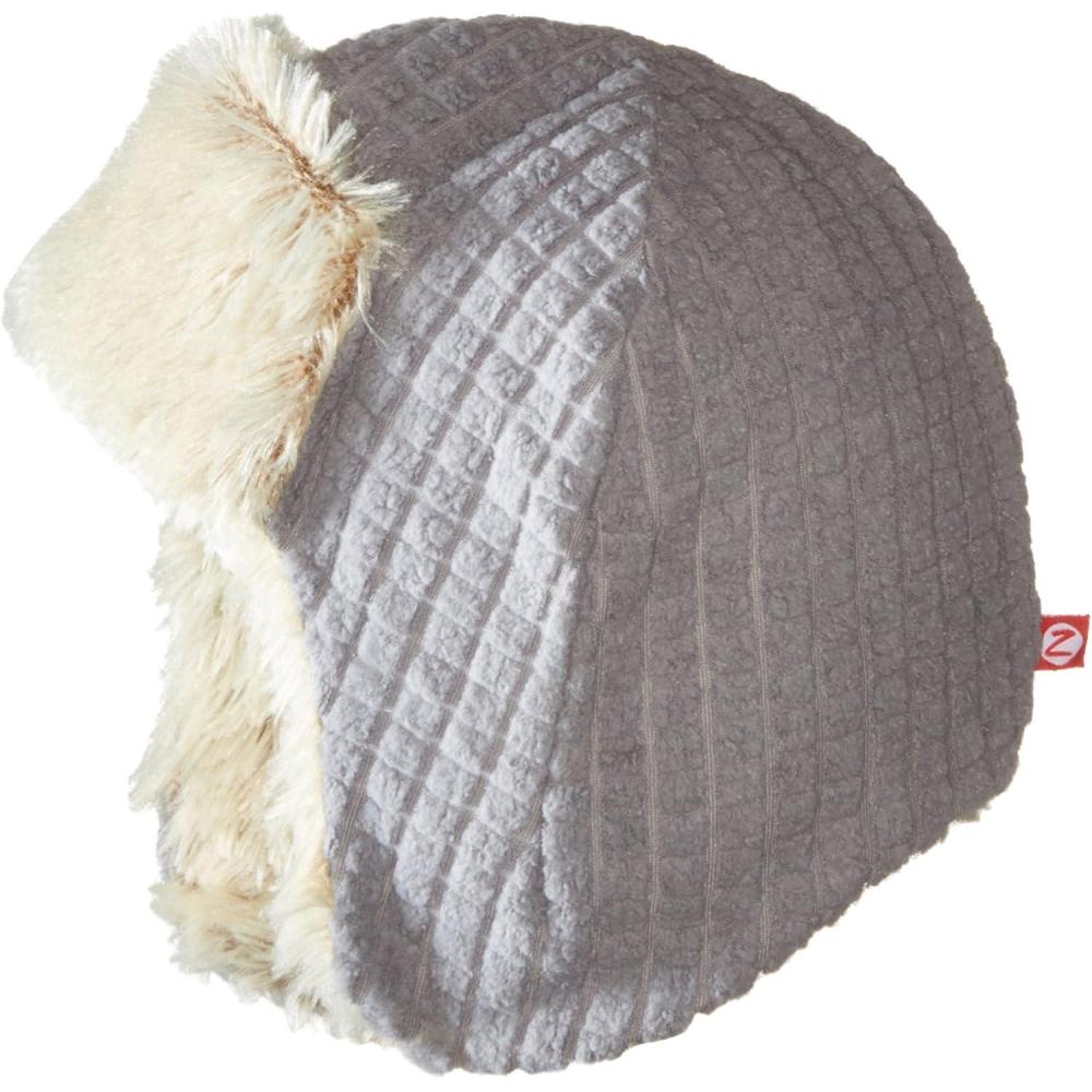 imageZutano Unisex Baby Waffle Cozie Fleece Shaggy CapCharcoal