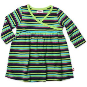 Zutano Baby Girls’ Midnight Stripe Long Sleeve Wrap Dress(Multi-colored)