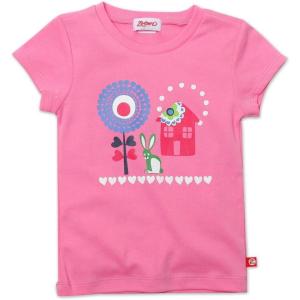 Zutano Little Girls’ Daisy Garden Screen Cap Sleeve Tee(Hotpink)