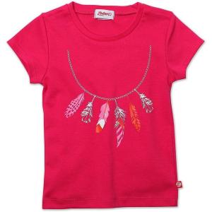 Zutano Little Girls’ Feathers Screen Cap Sleeve Tee(Fuchsia)