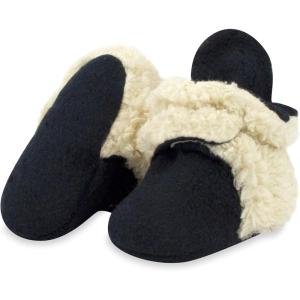 Zutano unisex-baby Cozie Fleece Baby Booties With Grippers(Black Furry)