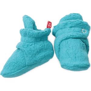 Zutano unisex-baby Cozie Fleece Baby Booties With Grippers(Pool)