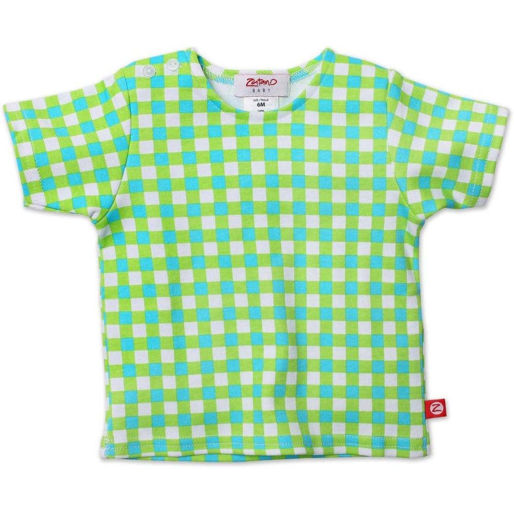 imageZutano Unisex Baby Fair And Square Short Sleeve T ShirtLime