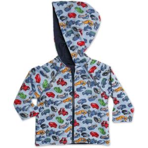 Zutano Baby Boys Motorway Reversible Zip Hoodie(Chambray)