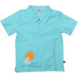 Zutano Little Boys’ Set Sail Screen Polo Shirt(Aqua)