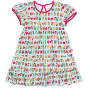 Zutano Little Girls’ Print Short Sleeve Twirl Dress(Owls)
