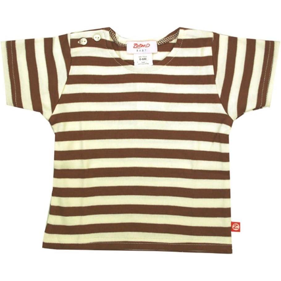 imageZutano ChocolateCream Stripe Short Sleeve TShirt 12m 612 Months
