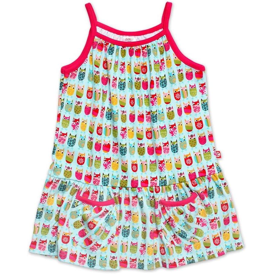 imageZutano Little Girls Print Puff Pocket DressAqua